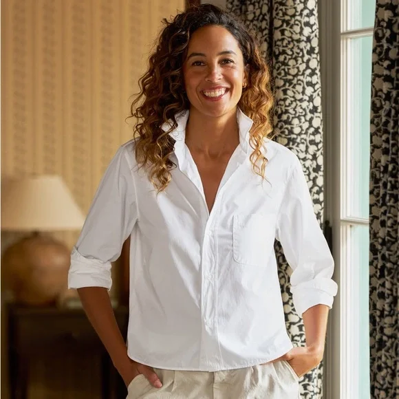 Frank & Eileen Silvio White L Collared Shirt Minimalist Quiet Luxury Capsule - Picture 1 of 10